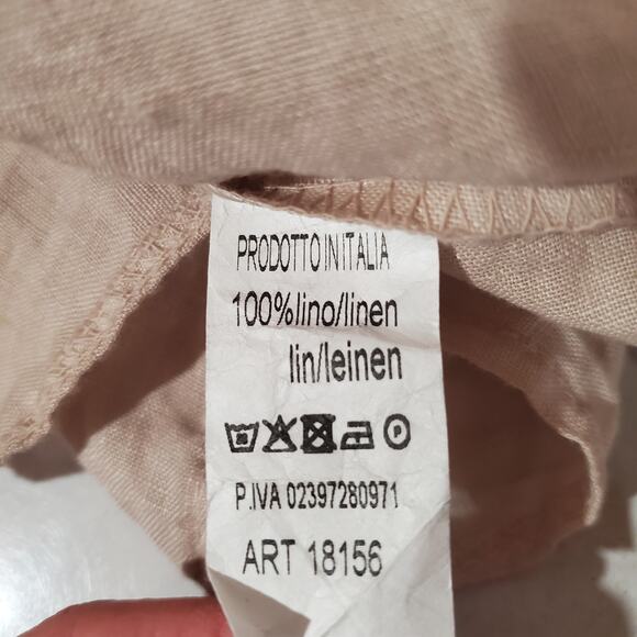 GiGi Moda Italy 100% Linen Dolman Sleeve Poncho Top OS Natural Flax Lagenlook - Picture 7 of 8